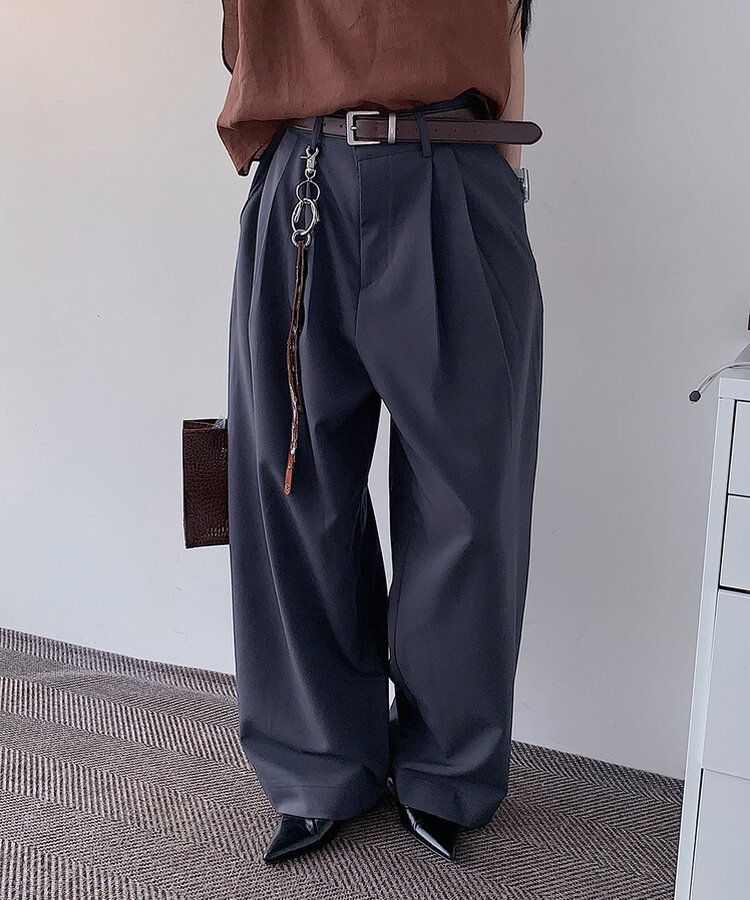 スクエア牛革ベルト BROWN