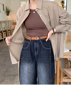 ノースリーブ スリムフィットタンクトップ5色 BROWN