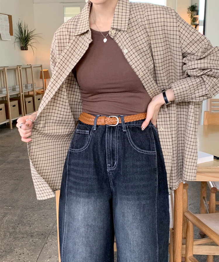 スリムフィットタンクトップ5色 BROWN