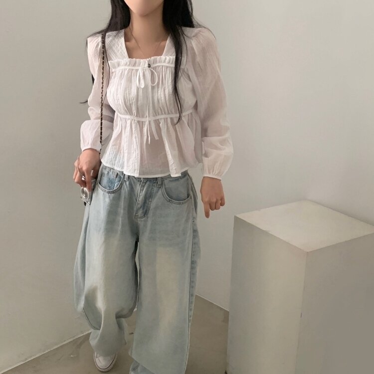 ショルダーリボンシフォンブラウス ショルダーリボンシフォンブラウス – poláura OFFICIAL ONLINE STORE