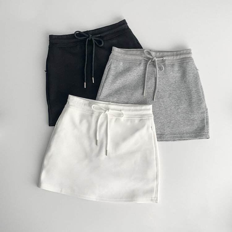 다미 허리 밴딩 콘솔 지퍼 속바지 트레이닝 미니 숏 스커트 치마
