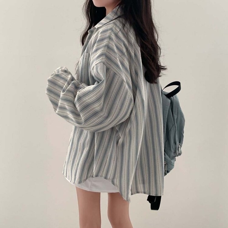 アバンオーバーフィットストライプシャツ｜シャツ｜韓国