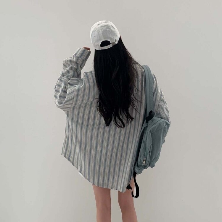 アバンオーバーフィットストライプシャツ｜シャツ｜韓国ファッション