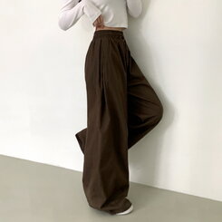 【SHORT/BASIC/LONG 丈別】2WAYオーバーフィットワイドパンツ DARK BROWN