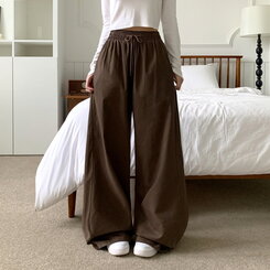 【SHORT/BASIC/LONG 丈別】2WAYオーバーフィットワイドパンツ DARK BROWN