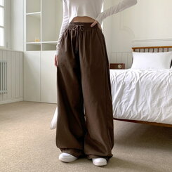 【SHORT/BASIC/LONG 丈別】2WAYオーバーフィットワイドパンツ DARK BROWN