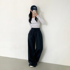 【SHORT/BASIC/LONG 丈別】2WAYオーバーフィットワイドパンツ CHARCOAL
