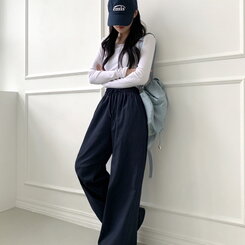 【SHORT/BASIC/LONG 丈別】2WAYオーバーフィットワイドパンツ CHARCOAL