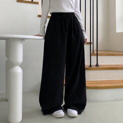 【SHORT/BASIC/LONG 丈別】2WAYオーバーフィットワイドパンツ BLACK