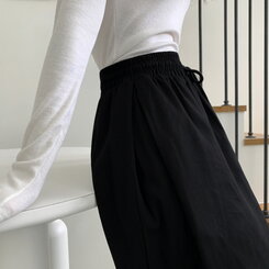 【SHORT/BASIC/LONG 丈別】2WAYオーバーフィットワイドパンツ BLACK