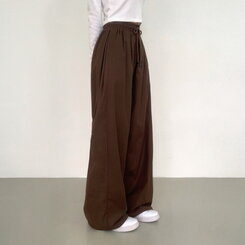 【SHORT/BASIC/LONG 丈別】2WAYオーバーフィットワイドパンツ DARK BROWN