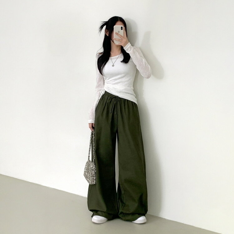 【SHORT/BASIC/LONG 丈別】2WAYオーバーフィットワイドパンツ KHAKI