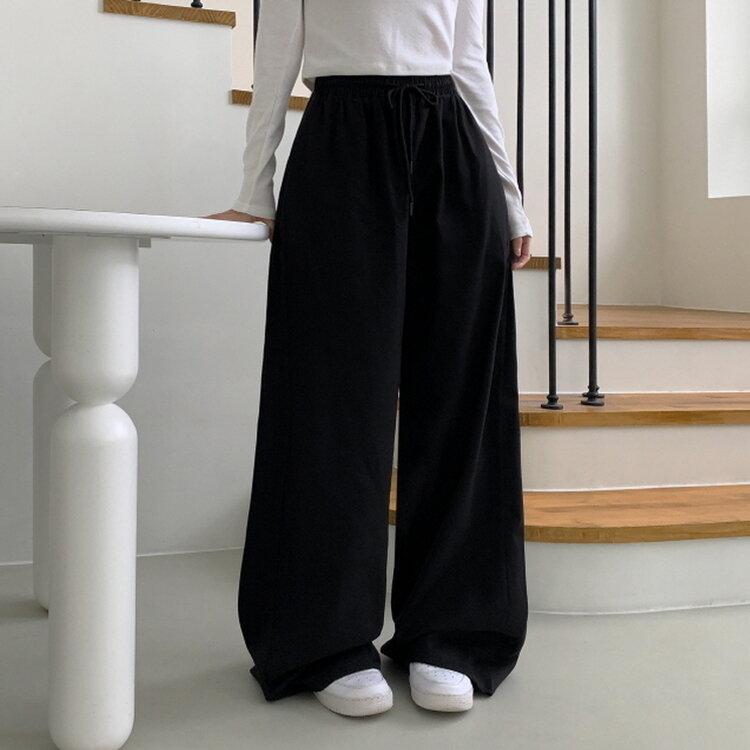 【SHORT/BASIC/LONG 丈別】2WAYオーバーフィットワイドパンツ BLACK