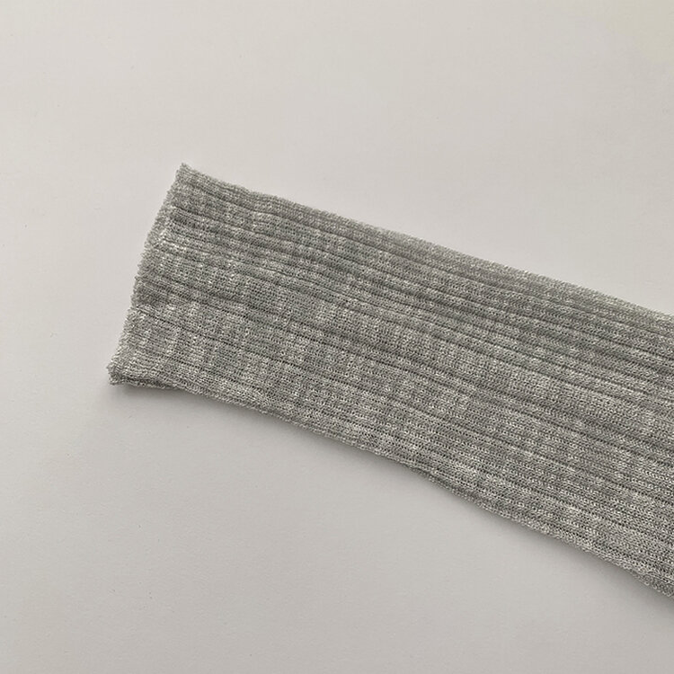 스킨스 원숄더 어깨 트임 레이어드 시스루 여름 긴팔 니트 티셔츠 2color