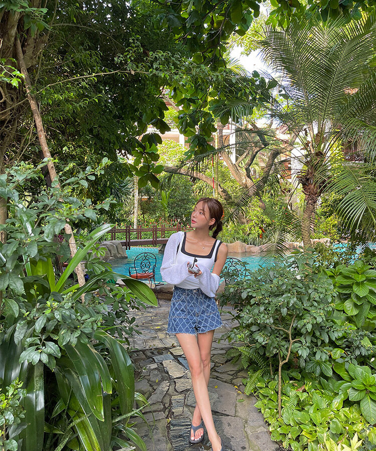 ダイヤダメージポケットデニムショートパンツ｜ショートパンツ｜韓国