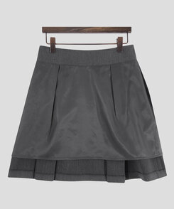 【+ベルト】ピンタックプリーツミニスカート