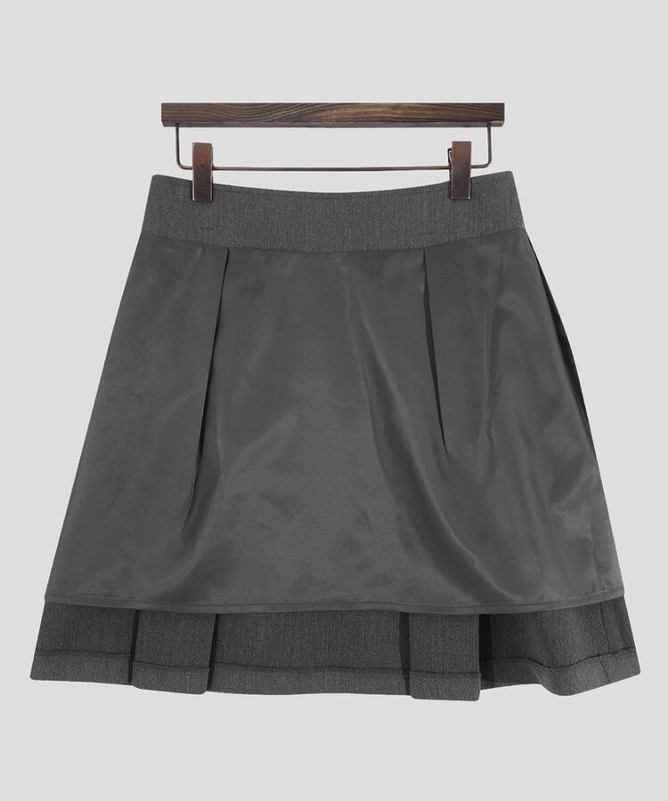 【+ベルト】ピンタックプリーツミニスカート