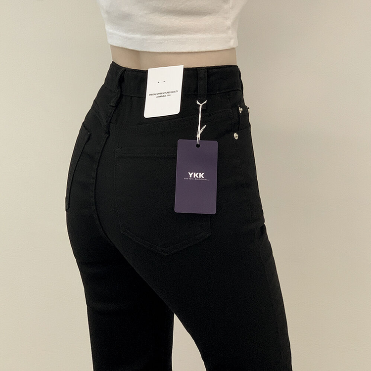 착붙핏 체형보정 블랙 코튼 슬림 부츠컷 롱팬츠 키큰녀 키작녀 빅사이즈 블랙