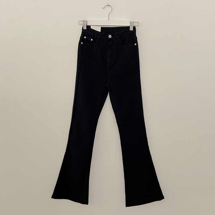 착붙핏 체형보정 블랙 코튼 슬림 부츠컷 롱팬츠 키큰녀 키작녀 빅사이즈