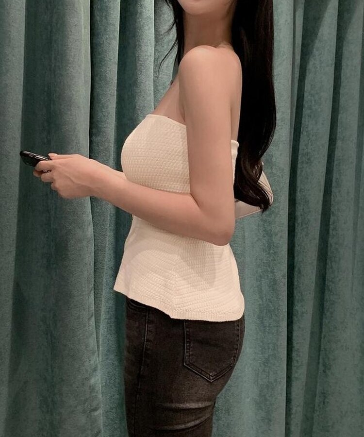 ツイードチューブトップ｜ニット｜韓国ファッション通販 SONA