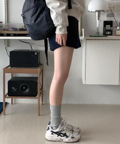 ショートパンツ ワッフルバンディングショートパンツ NAVY