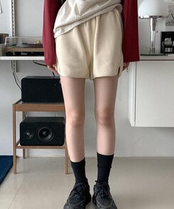 ショートパンツ ワッフルバンディングショートパンツ CREAM