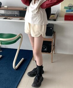 ショートパンツ ワッフルバンディングショートパンツ CREAM