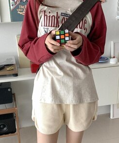 ショートパンツ ワッフルバンディングショートパンツ CREAM