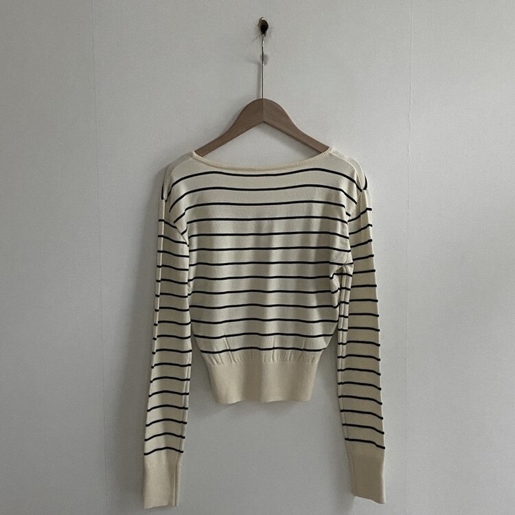 크림 단가라무지 트임 버튼 슬림 긴팔니트 10color