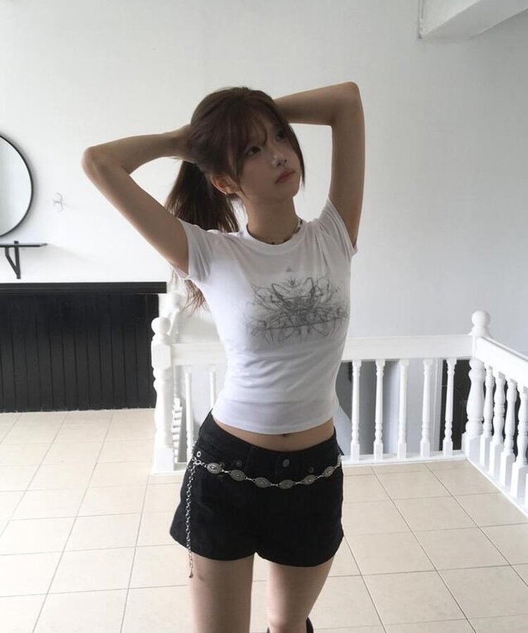 スリムフィット半袖Tシャツ WHITE