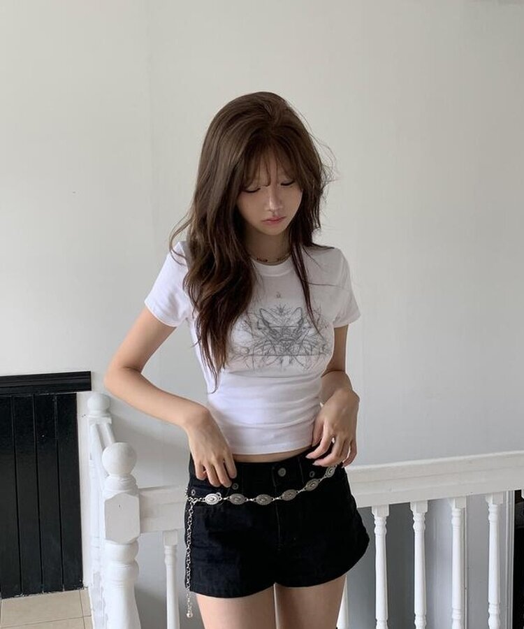 スリムフィット半袖Tシャツ WHITE