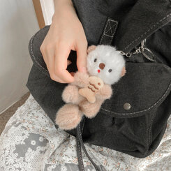 ファッション雑貨 ラッコバッグキーリング BEIGE