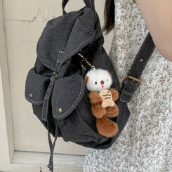 ファッション雑貨 ラッコバッグキーリング BROWN