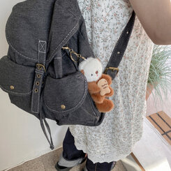 ファッション雑貨 ラッコバッグキーリング BROWN
