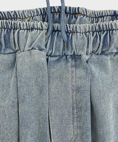 【SHORT/LONG 丈別】サイドスナップビンテージワイドデニムパンツ