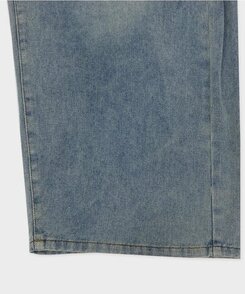 【SHORT/LONG 丈別】サイドスナップビンテージワイドデニムパンツ