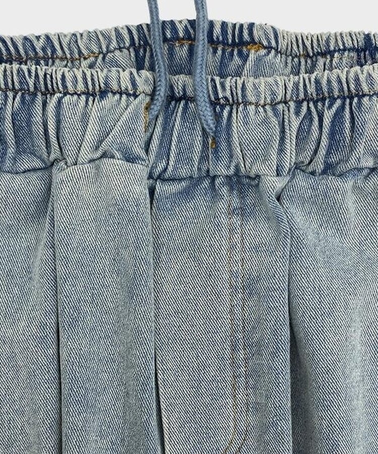 【SHORT/LONG 丈別】サイドスナップビンテージワイドデニムパンツ