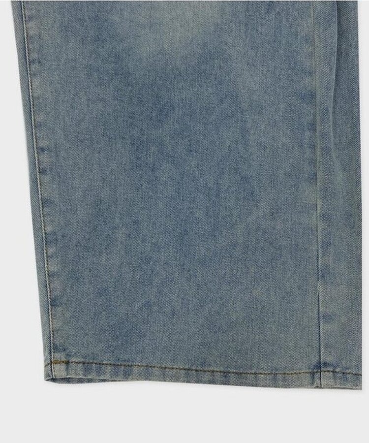 【SHORT/LONG 丈別】サイドスナップビンテージワイドデニムパンツ