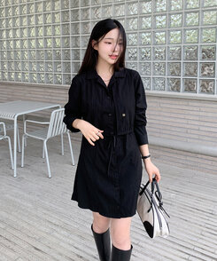 トレンチラップミニワンピース BLACK