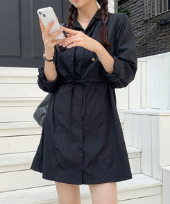 トレンチラップミニワンピース BLACK