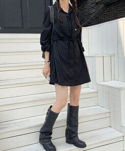 トレンチラップミニワンピース BLACK