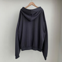 オーバーフィットレタリングツーウェイフードジップアップ