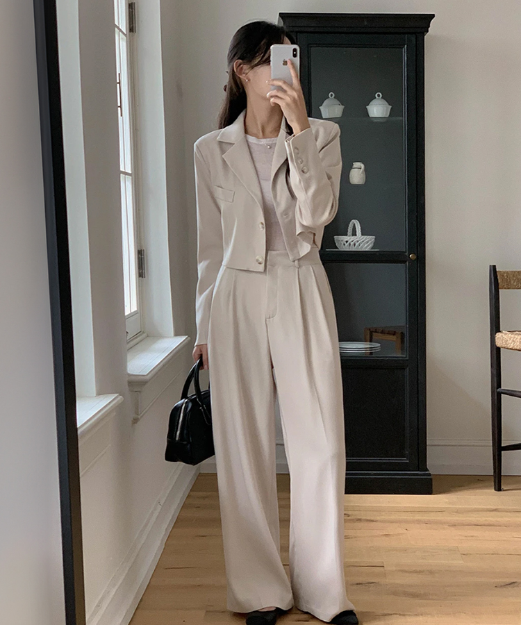 SET】マーチスラックスパンツ＋ジャケット｜ツーピース｜韓国