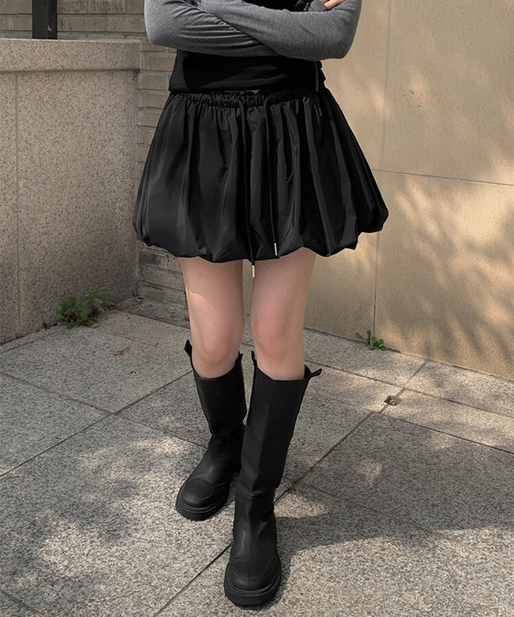 patouバルーンパンプキンミニブラックスカートay22 patouバルーンパンプキンミニブラックスカートay22 パンプキン