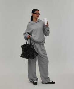 ヘビーセーターワイドツーウェイパンツ MELANGE GRAY