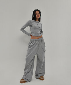 ヘビーセーターワイドツーウェイパンツ MELANGE GRAY