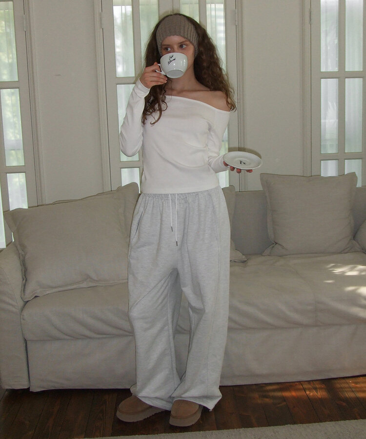 ヘビーセーターワイドツーウェイパンツ Melange White