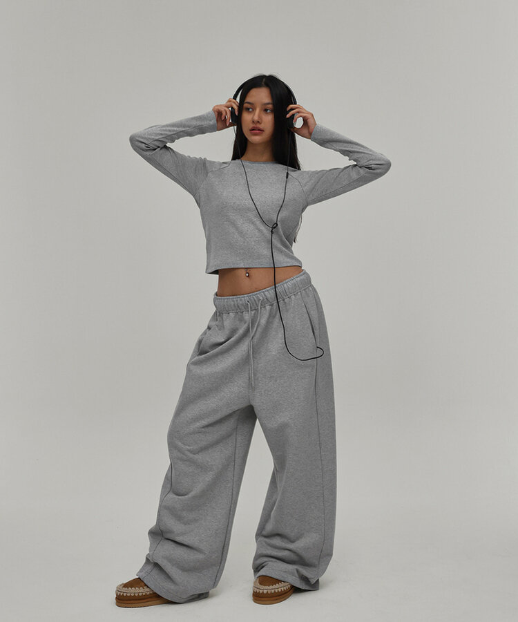 ヘビーセーターワイドツーウェイパンツ MELANGE GRAY