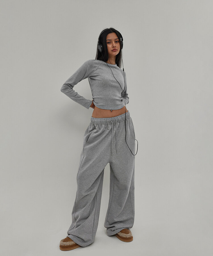 ヘビーセーターワイドツーウェイパンツ MELANGE GRAY