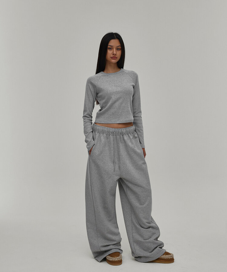 ヘビーセーターワイドツーウェイパンツ MELANGE GRAY